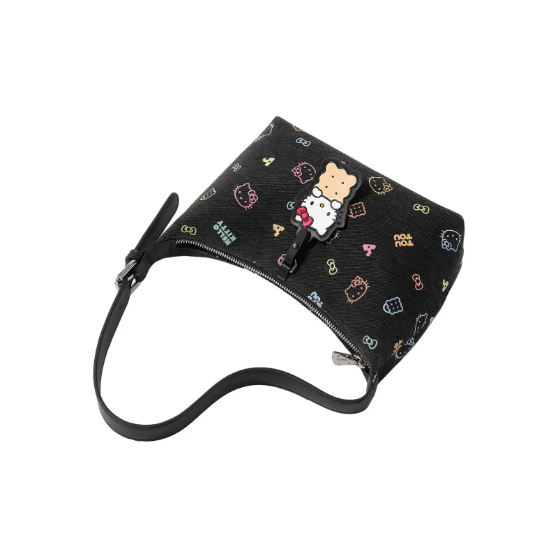 TOUTOU Hello Kitty Collaboration Hello Kitty Fabric Underarm Shoulder Bag Regular Women's Denim Blue-18