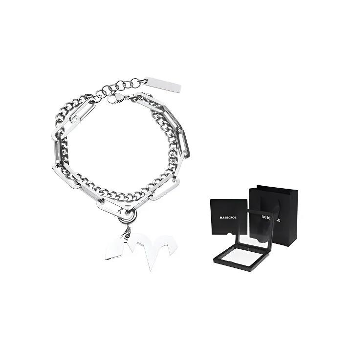 MAGICPOLE Titanium Steel Bracelets Unisex Silver-0