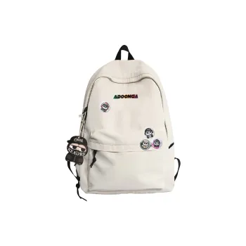 ADOONGA Nylon Backpack Unisex Black/White
