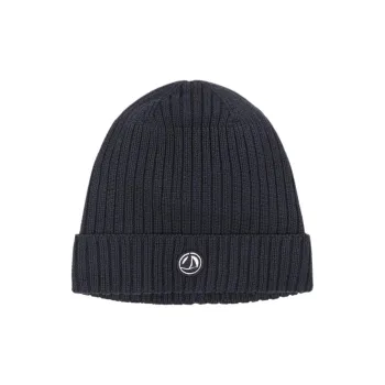 PETIT BATEAU Knitted Fabric Beanies Kids' Black