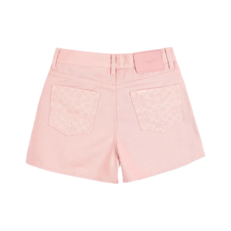COACH SS25 Denim Shorts Women's Pink-1