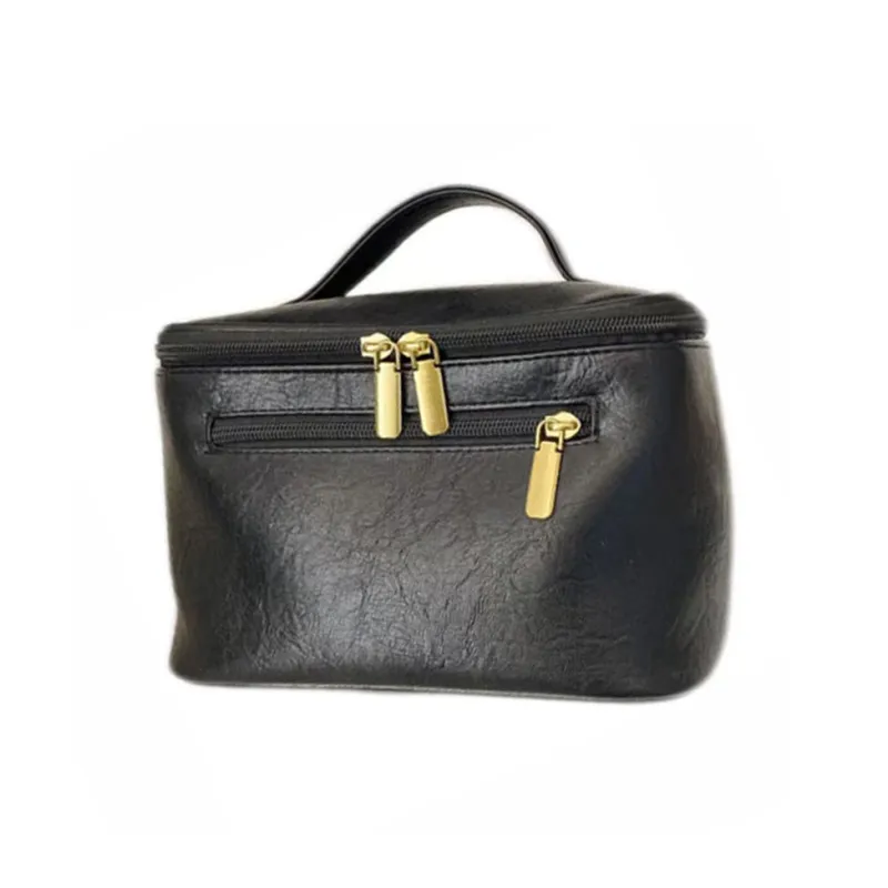 Boniu PU Makeup Bag Women's Black/Dark Brown/Light Brown-0