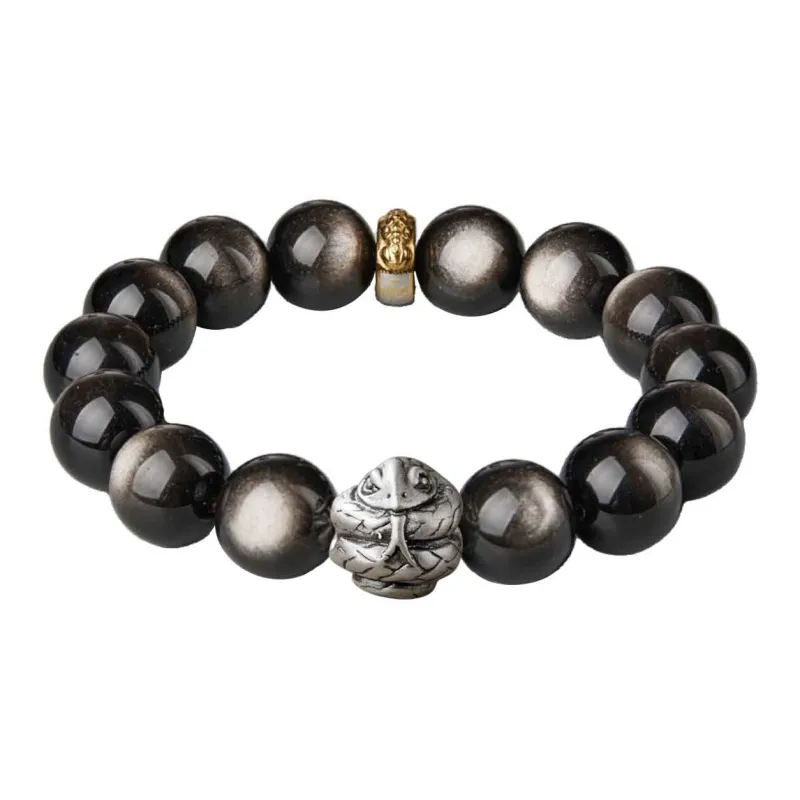 Moonstone Edge Obsidian Bracelets Unisex-5