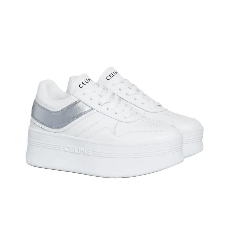 CELINE Block Low Top Skateboard Shoes Women's White-2