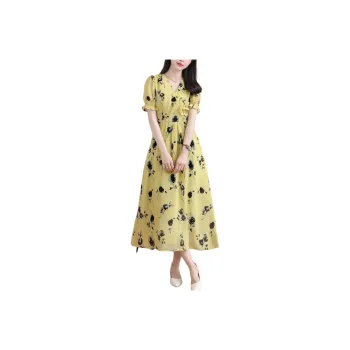 Wbwq Short Sleeved Dress Women's Multiple Colors