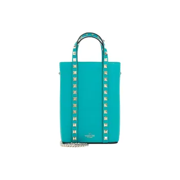 Valentino Leather Chain Bag, Shoulder Bag, Crossbody Bag, Handbag Women's Turquoise