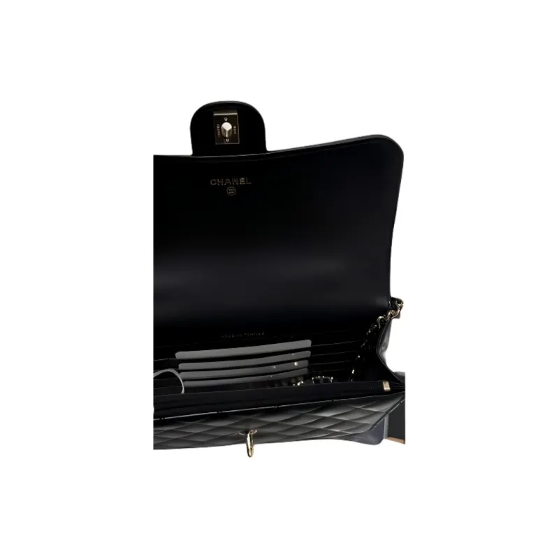 CHANEL Lambskin One Shoulder Handbags Women's Black-3