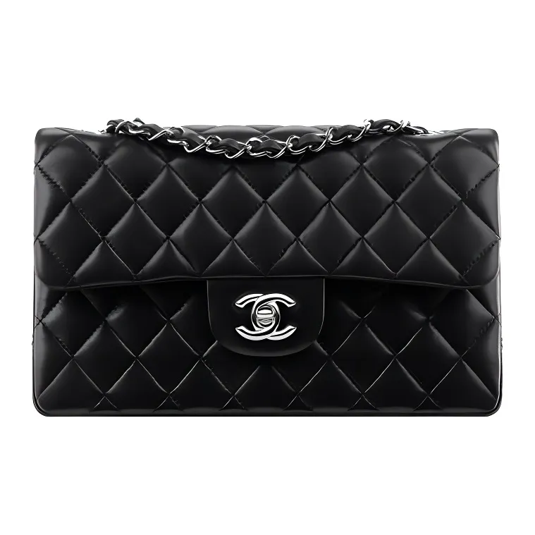 CHANEL Classic Flap CF Sheepskin Crossbody Bag, Shoulder Bag Women's Black-0