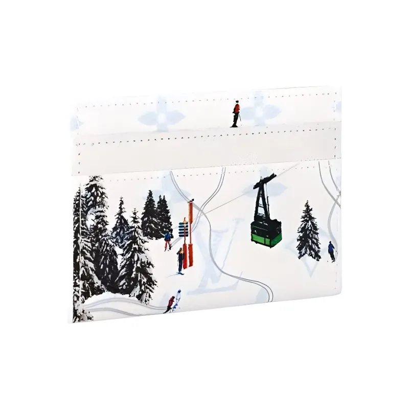 LOUIS VUITTON Ski Double Card Case White-1