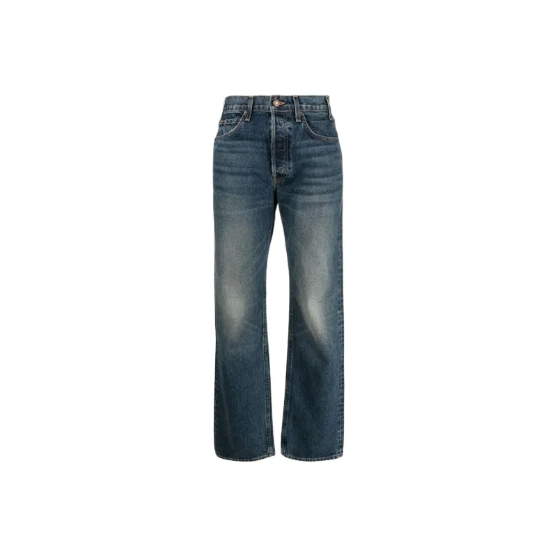 NILI LOTAN Washed Straight-leg Jeans-0