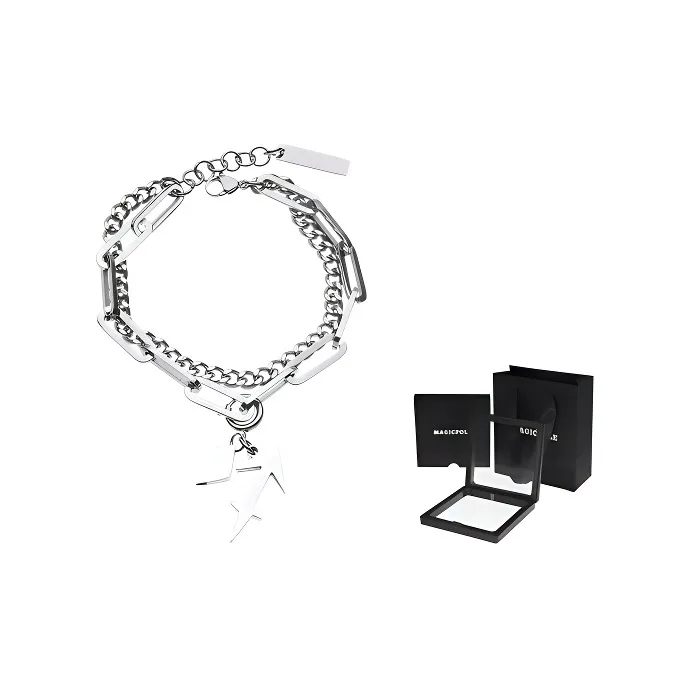 MAGICPOLE Titanium Steel Bracelets Unisex Silver-9