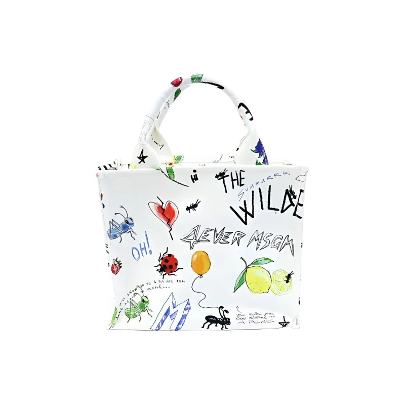 MSGM Nylon Fabric Crossbody Handbag Unisex White-3