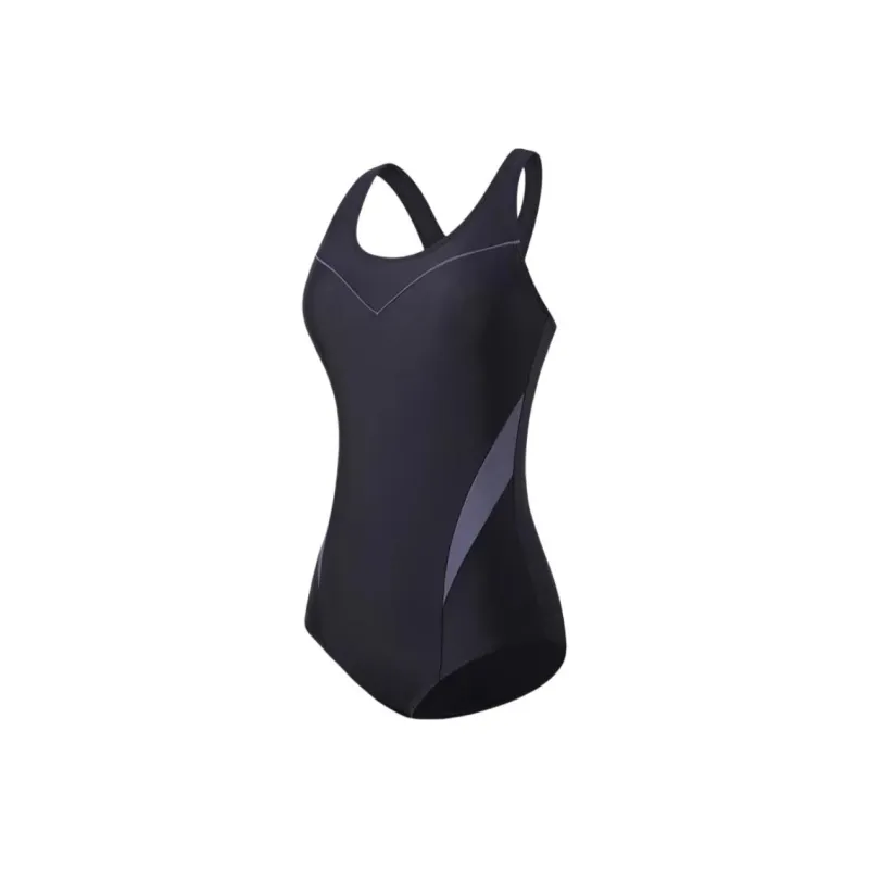 Watertime One piece Swimsuit Women's Black Gray-3