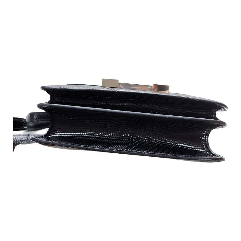 HERMES Constance Lizard Skin Crossbody Bags Mini Women's Noir Black-4