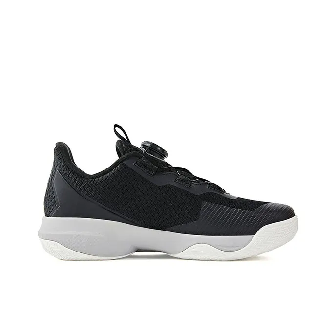Under Armour Anti Slip Wear Resistant Low Top Children's Basketball Shoes Black White Unisex-4