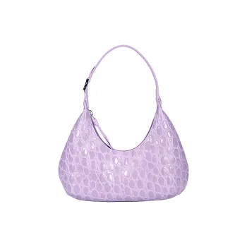 By Far Baby Amber Leather Shoulder Bag, Crescent Bag, Hobo Bag, Handbag, Shoulder Bag Women's Purple