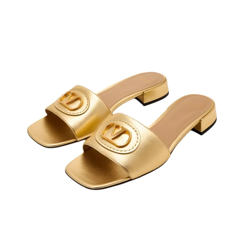 Valentino Slide Slippers 3cm Women's Gold-3