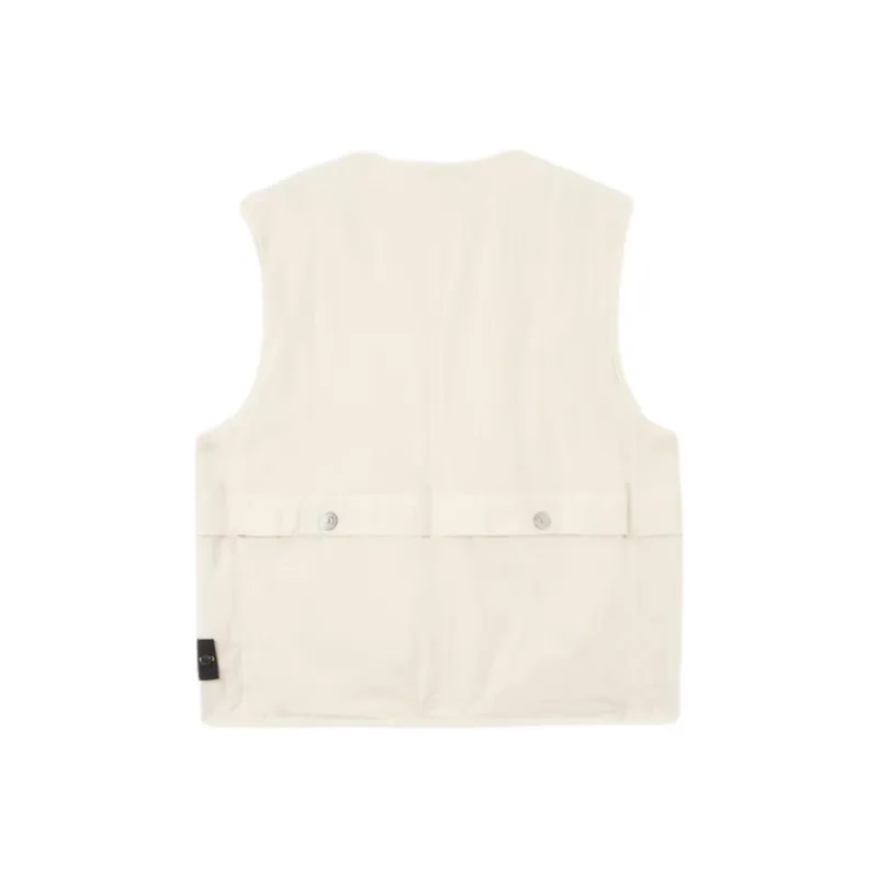 STONE ISLAND Vests Men Ivory-1