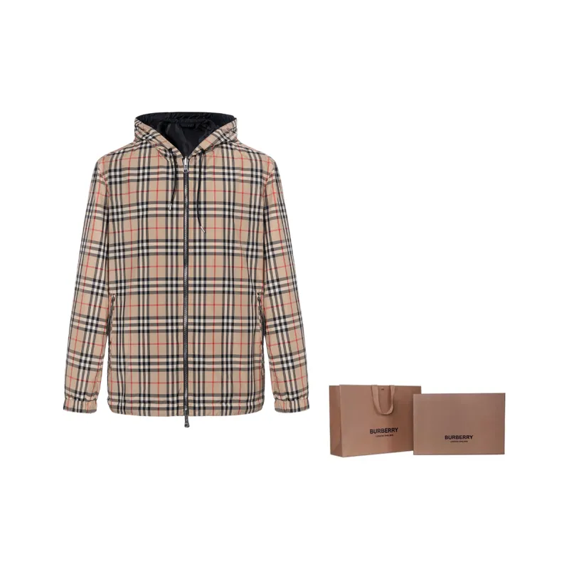 Burberry Check Reversible Hooded Jacket-9