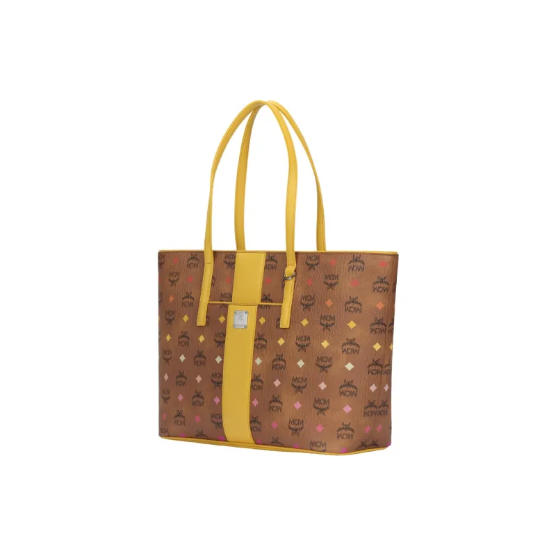 MCM Cow Leather Tote Bag, Shopping Bag, Handbag, Shoulder Bag Medium Size Women's Iris Yellow-1