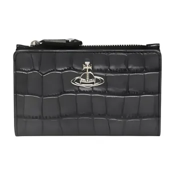 Vivienne Westwood Crocodile Embossed Leather Card Holder Women's Black