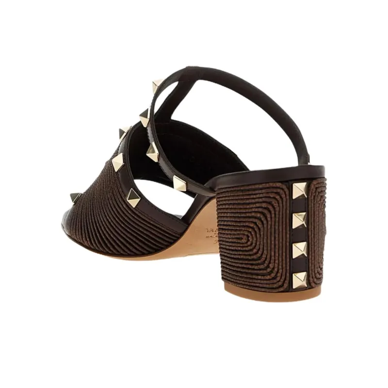 Valentino Rubber Sole Odor Resistant Slide Slippers Women's Brown-3