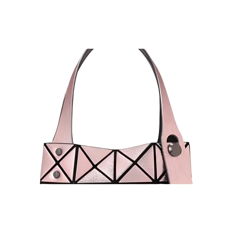 ISSEY MIYAKE Platinum Polyurethane Tote Bag Shopping Bag Handbag Mini Women's Rose Pink-2