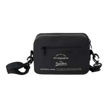 M Square Lightweight Waterproof Shoulder Bag, Crossbody Bag Regular Men's Black