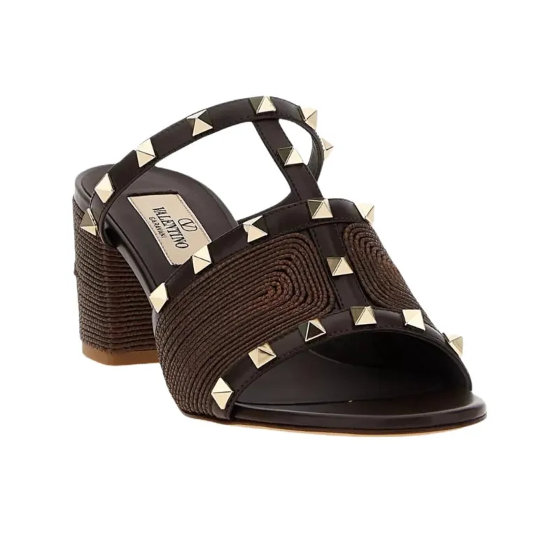 Valentino Rubber Sole Odor Resistant Slide Slippers Women's Brown-2