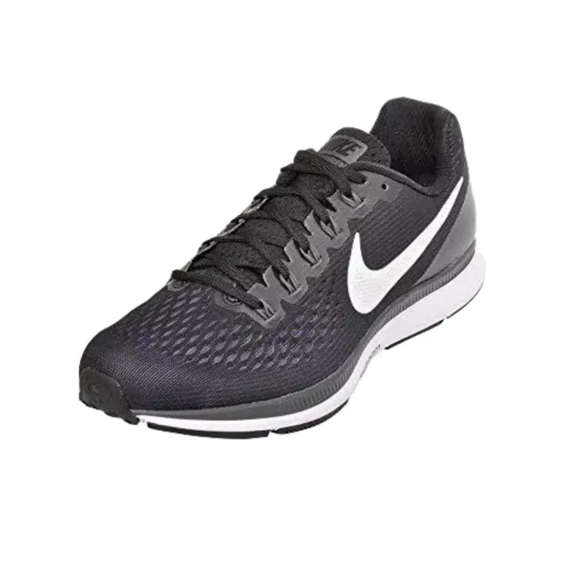 Nike Pegasus 34 Abrasion Resistant Low Top Running Shoes Women's Black White Dark Gray-2