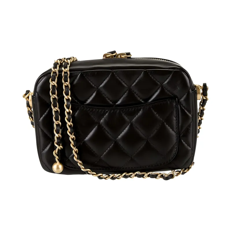 CHANEL Sheepskin Camera Bag, Shoulder Bag, Crossbody Bag Women's Black-2
