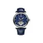 Silver Case Blue Dial Blue Leather Strap