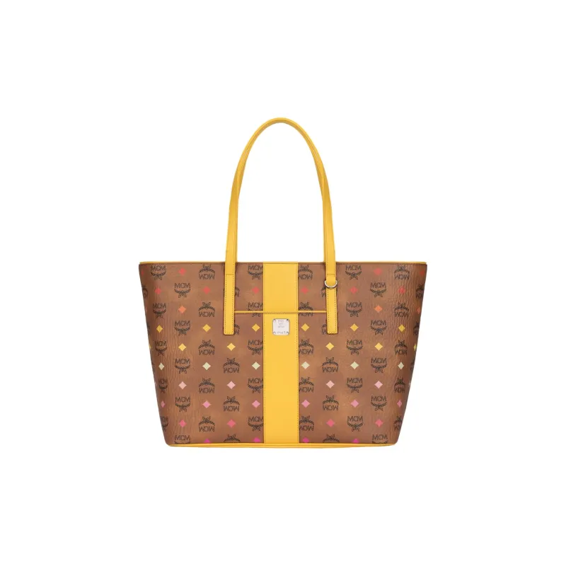 MCM Cow Leather Tote Bag, Shopping Bag, Handbag, Shoulder Bag Medium Size Women's Iris Yellow-0