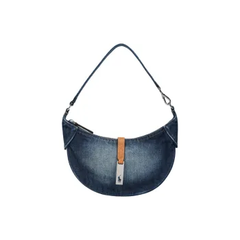Polo Ralph Lauren Polo ID Cotton Handbag, Shoulder Bag Mini Women's Blue