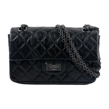 CHANEL 2.55 Vintage Calfskin Chain Bag, Flap Bag, Shoulder Bag Women's Black