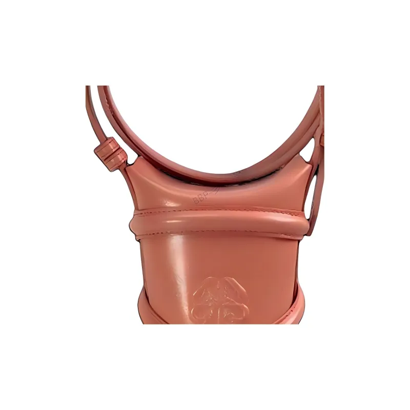 Alexander McQueen THE CURVE BAG Leather Bucket Bags Crossbody Bag, Shoulder Bag Mini Women's Pink Orange-3