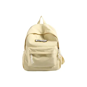 Vack Nylon Backpack Unisex Ivory/Black/Pink/Yellow/Sky Blue