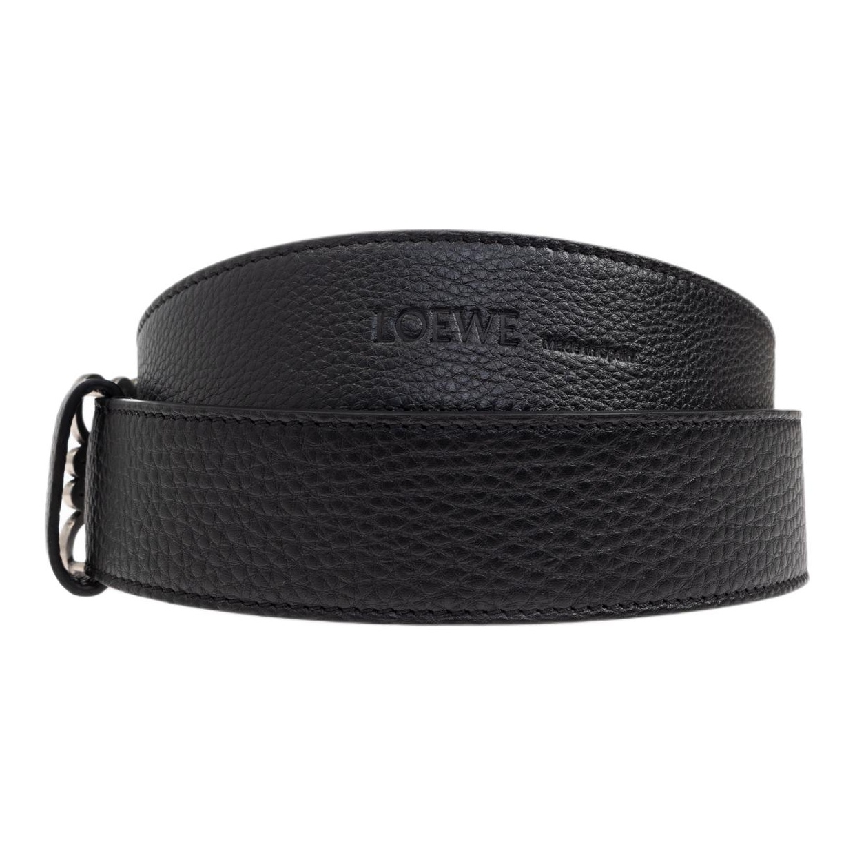小物 LOEWE Black calfskin belt LOEWE Calfskin Leather Belts Unisex Black - POIZON