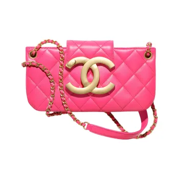 CHANEL Sheepskin Baguette Bag, Shoulder Bag, Crossbody Bag Women's Peach Pink