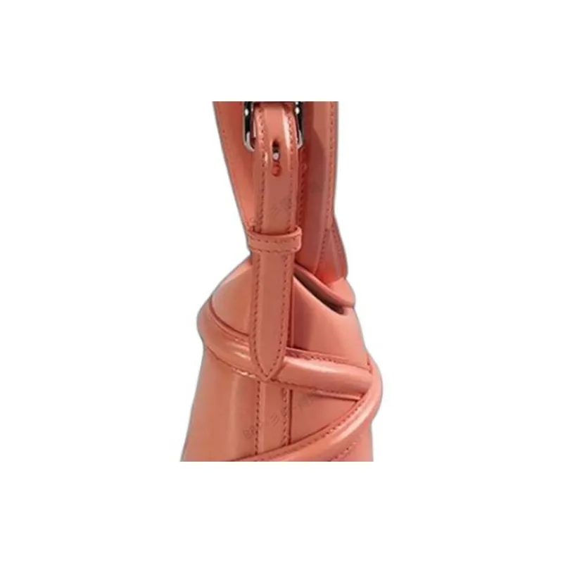 Alexander McQueen THE CURVE BAG Leather Bucket Bags Crossbody Bag, Shoulder Bag Mini Women's Pink Orange-4