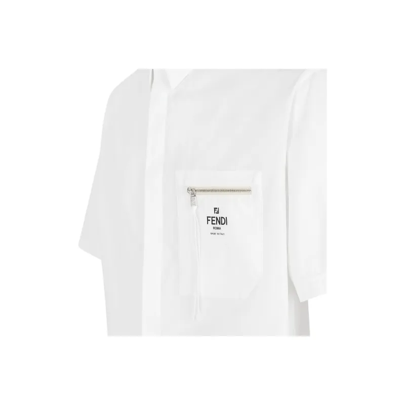 FENDI Logo Printed Short Sleeved Shirt-5