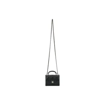 CHANEL Cow Leather One Shoulder Handbag Medium Size Women's Black
