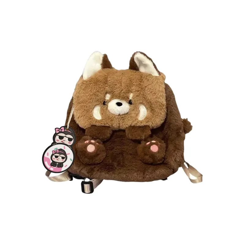 ADOONGA Velour Backpack Regular Women's Brown-0