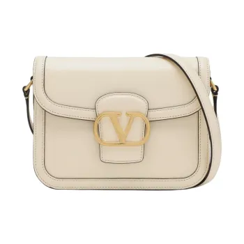 Valentino Leather Shoulder Bag Trumpets Women's Butter