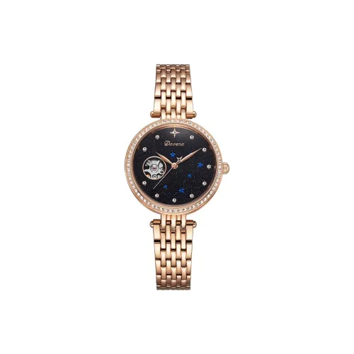 DAVENA 메커니컬 무브먼트 여성 도티드 아이 컬렉션 중국 시계 34MM 블랙