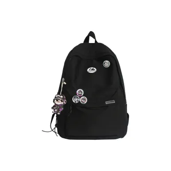 ADOONGA Nylon Backpack Unisex Black/White