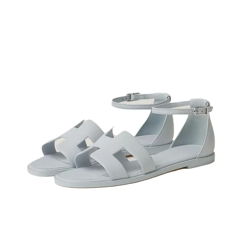 HERMES Santorini One Strap Sandals Women's Blue-2