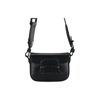 GUCCI Horsebit 1955 Leather Shoulder Bag, Crossbody Bag, Handbag Extra Mini Women's Black