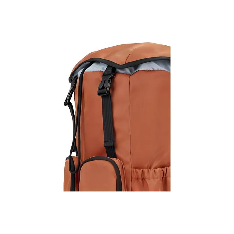 QIAODAN Multi Pocket Backpack Unisex Orange Brown-4