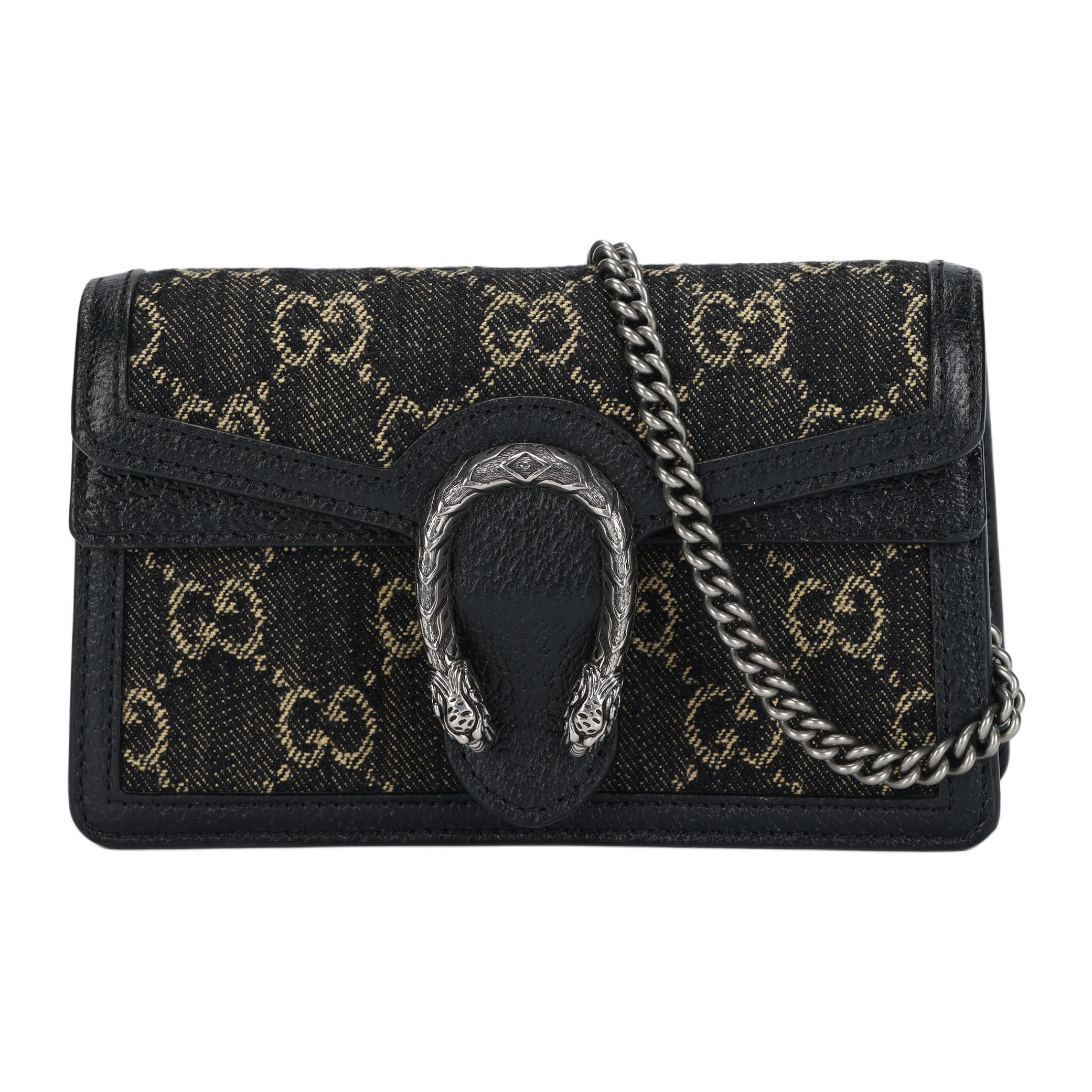 ◆GUCCI 最新作 SS25◆Dionysus スーパー ミニバッグ/Black◆ Dionysus super mini leather crossbody bag Gucci Black in